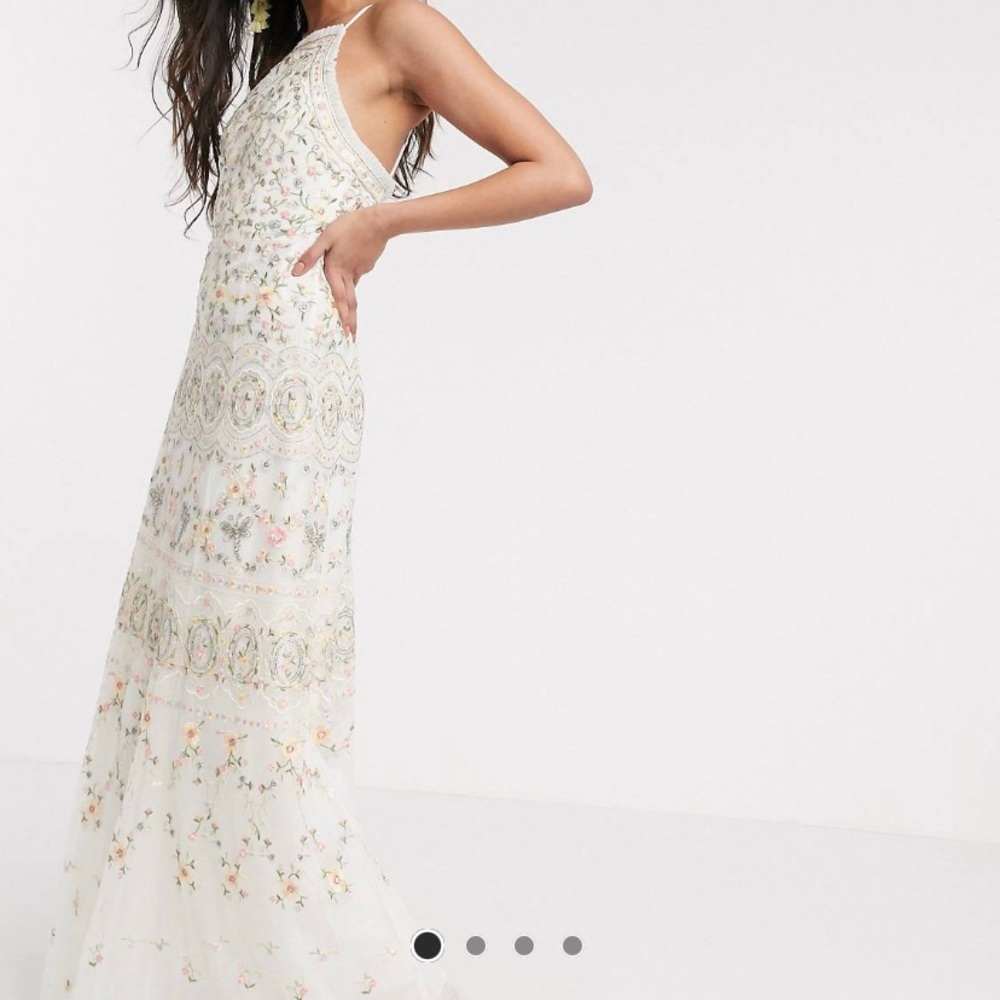 Needle&thread ivory cami maxi gown